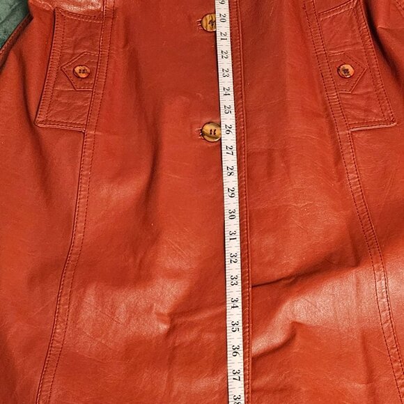 VINTAGE LEATHER TRENCH COAT - Picture 4 of 11